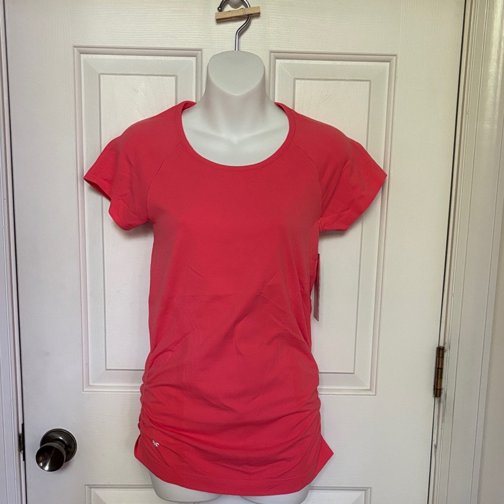 Athleta Speedlight Tee Coral Active Short Sleeve Tee Small